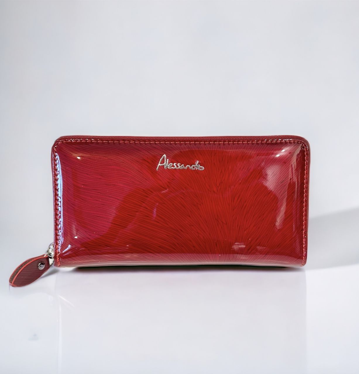 Piros Alessandro női körbe cipzáros pénztárca